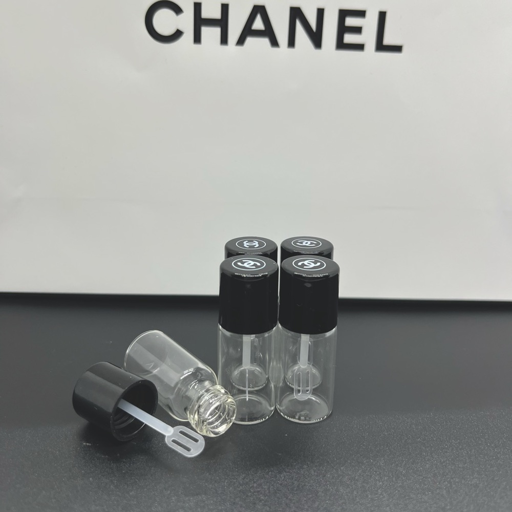 Authentic CHANEL Glass Travel Mini Vials (5) w/built-in applicator Makeup, Ser…